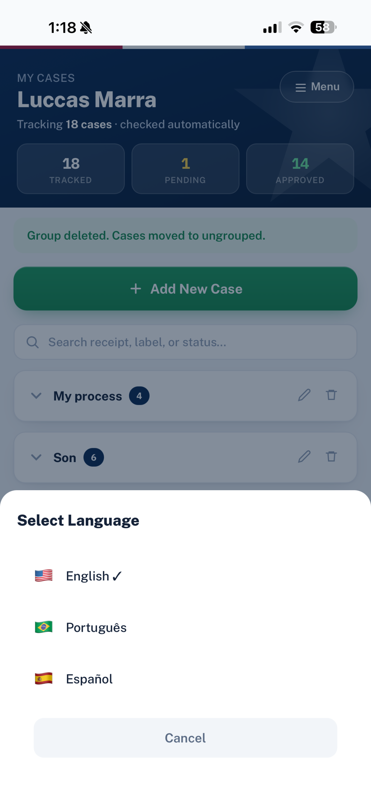 Language Selection